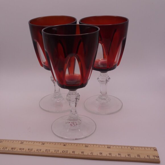 Set of Three(3) Red Wine Glasses France - Picture 3 of 12